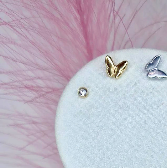 Orecchini Filini Sali scendi Farfalle 3D in acciaio anallergico