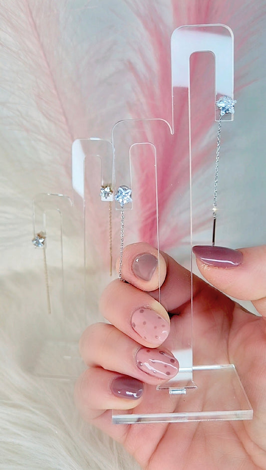 Orecchini Filini Sali-Scendi con Stella crystal ⭐️ acciaio anallergico Silver o Gold