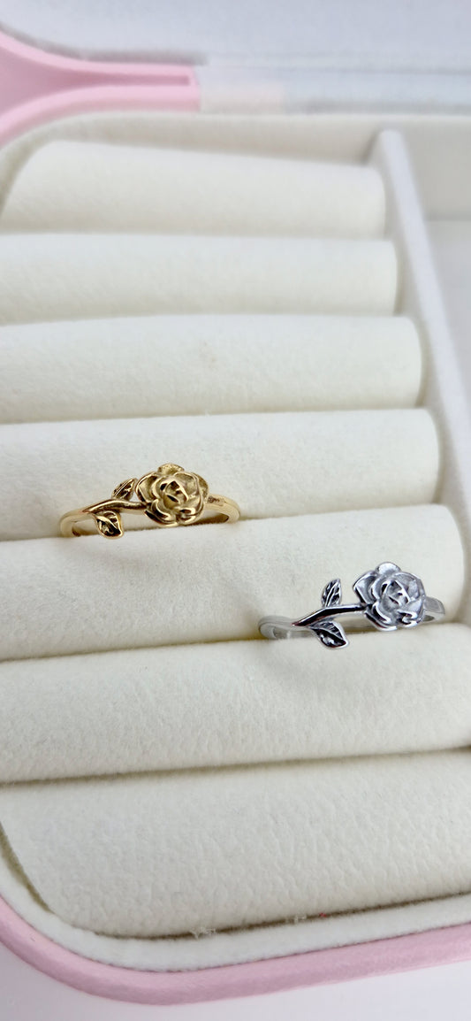 Anello Rosa in acciaio silver/gold misura regolabile
