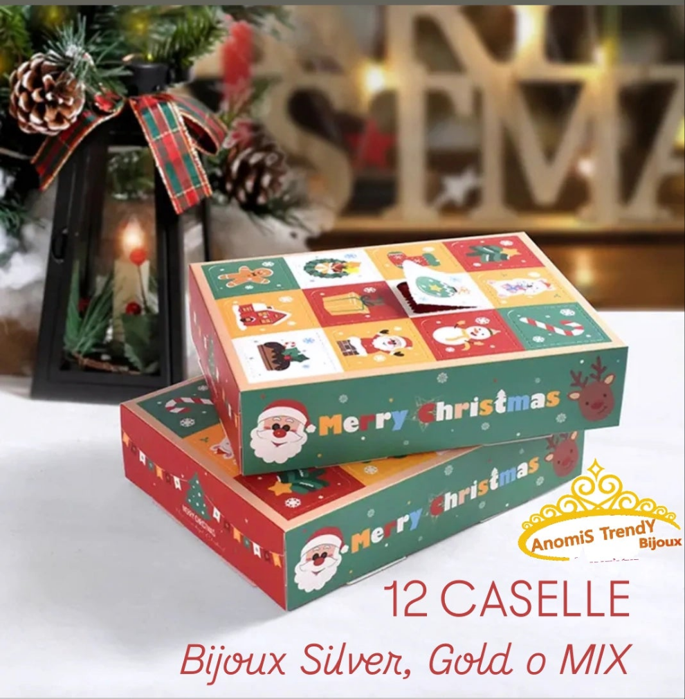 CALENDARIO AVVENTO 12 o 24 CASELLE contenenti Bijoux & Gadgets in Acciaio anallergico
