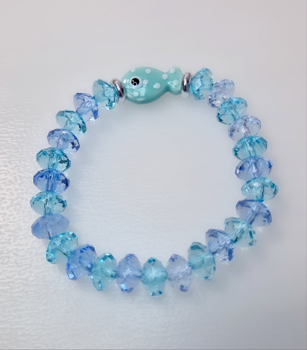 Bracciale Pesciolino 🐠 elastico con pietre colorate misura standard adulta ediz.limitata