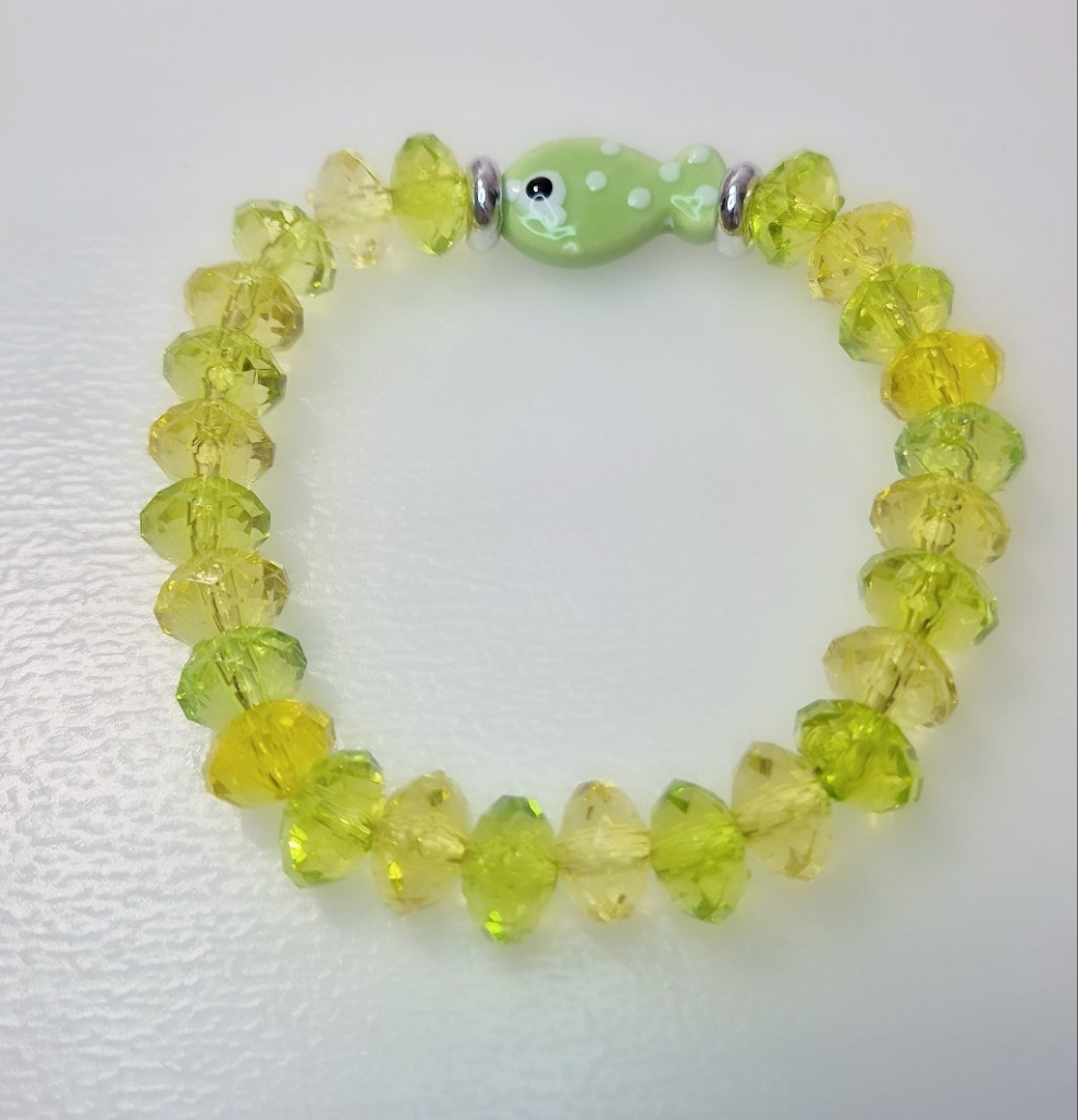 Bracciale Pesciolino 🐠 elastico con pietre colorate misura standard adulta ediz.limitata