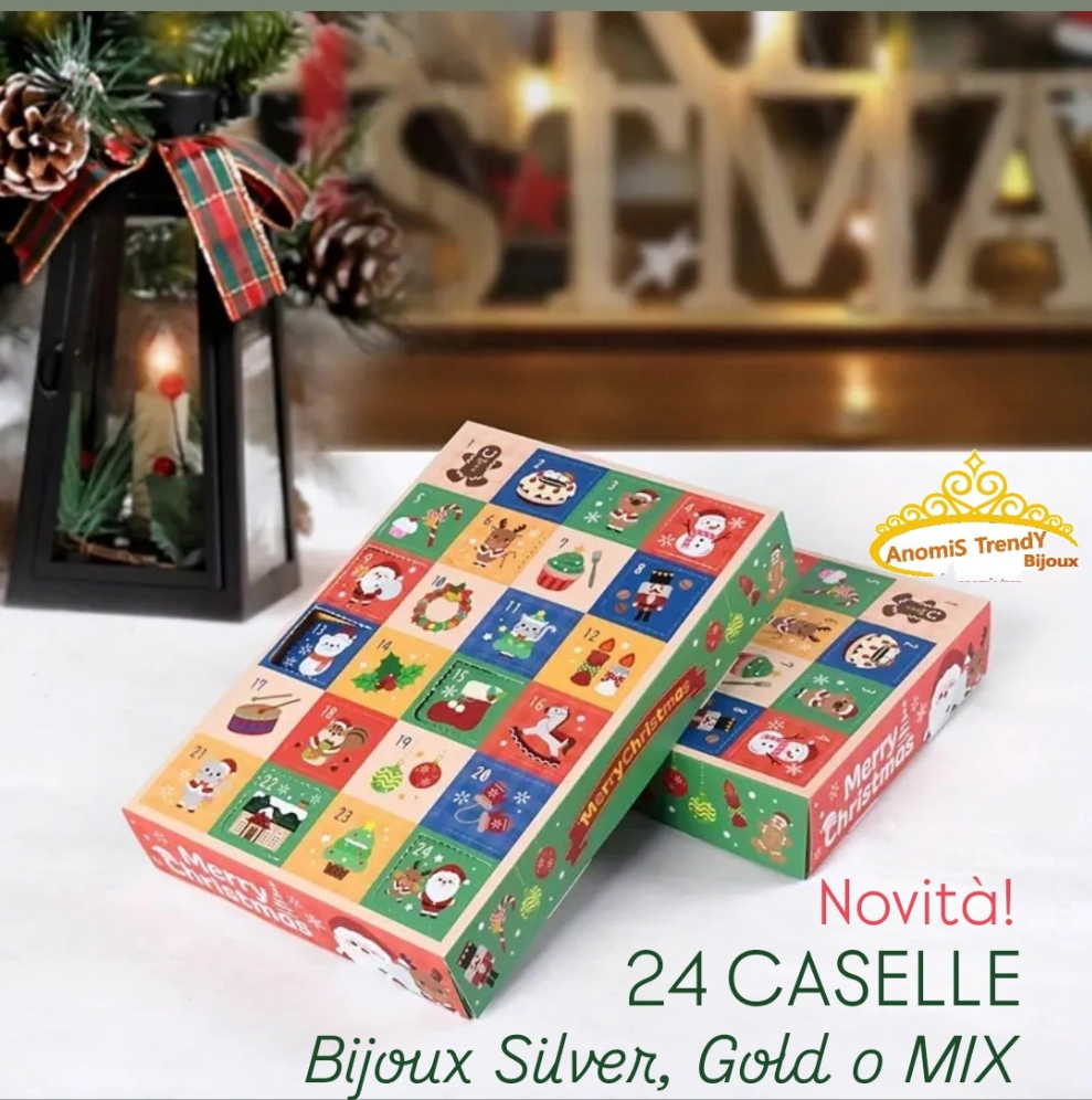 CALENDARIO AVVENTO 12 o 24 CASELLE contenenti Bijoux & Gadgets in Acciaio anallergico