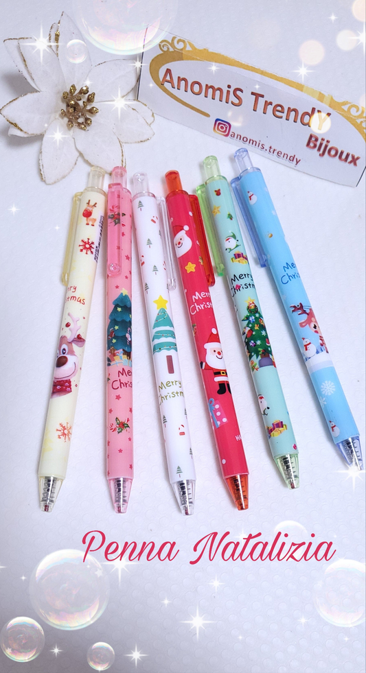 Penna con soggetti Natalizi 🎄 colore inchiostro nero ⚫️