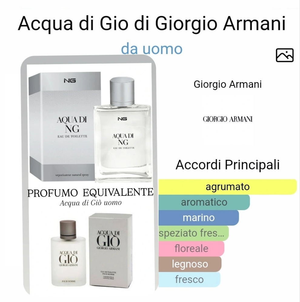 Profumo equivalente Acqua di Giò uomo 15ml Acqua di NG