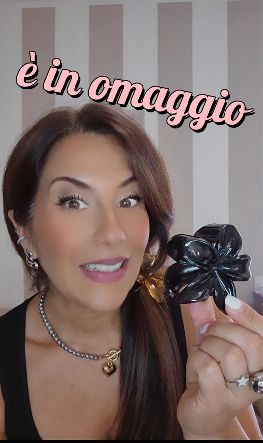 Foulard 100% Viscosa Lurex fantasia Foglie & Fiori + IN OMAGGIO 1 Pinza Fiore