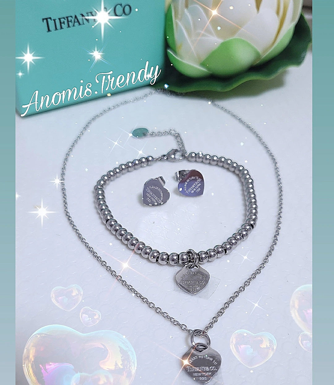 Collana Tiffany cuore singolo inciso