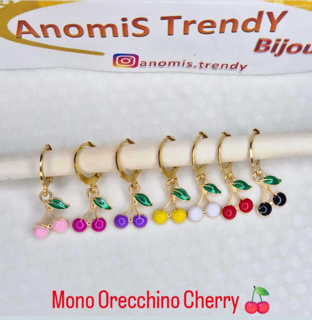 ORECCHINO SINGOLO CILIEGINE🍒 cerchietto 1cm gold