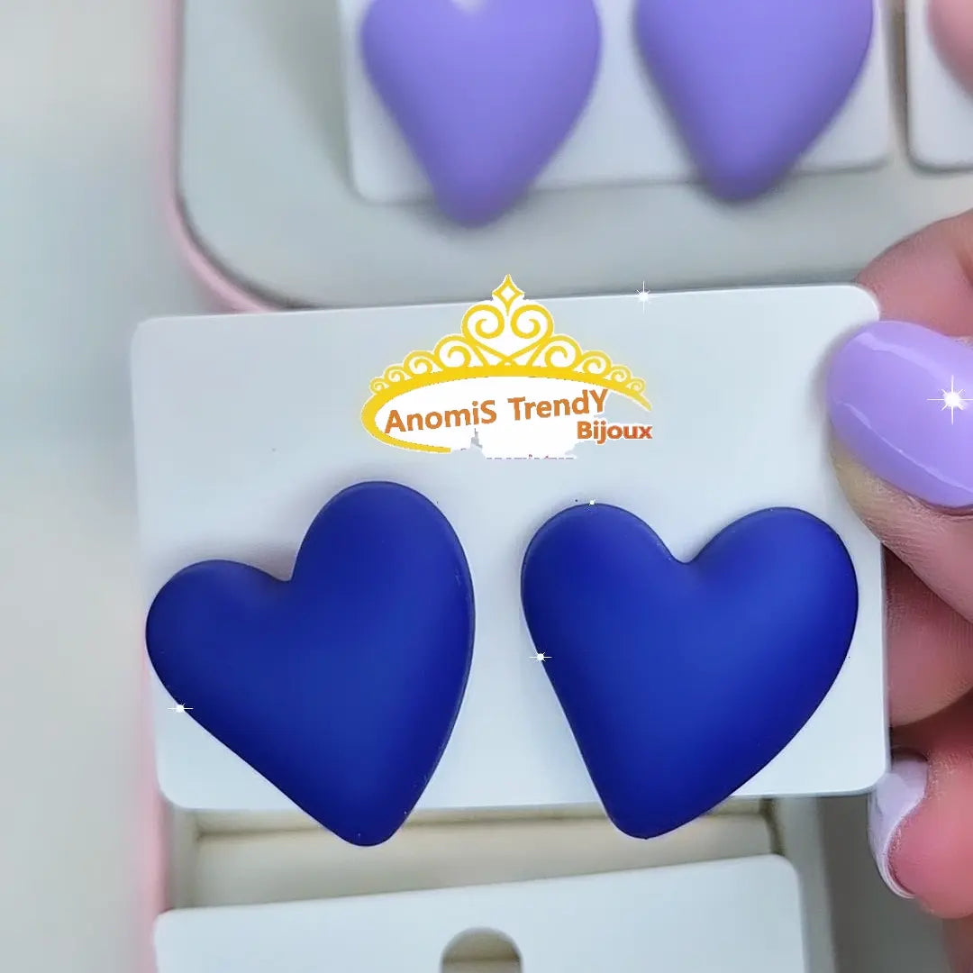 Orecchini Cuore linea vintage in effetto Soft Touch mis. 2.5cm anallergici