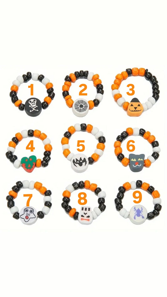 Anelli Halloween elastici misura adattabile bambini/adulti
