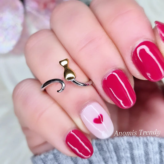 Anello Meow 🐱 in acciaio bicolor mis. regolabile