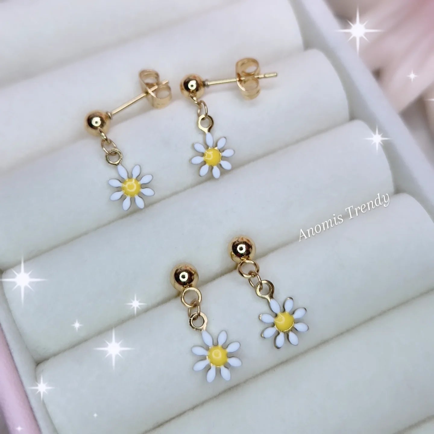 Orecchini Margherita 🌼 minimal style, in acciaio gold anallergico