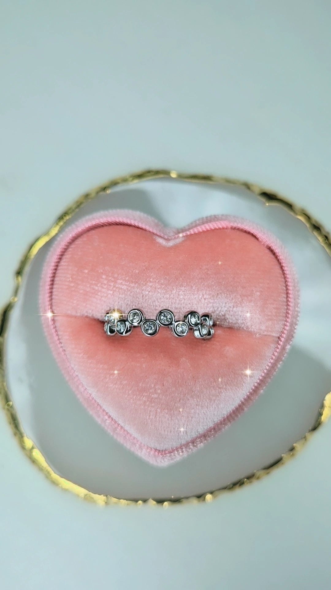 Anello Fedina Eternity zig zag in acciaio con zirconi misura regolabile