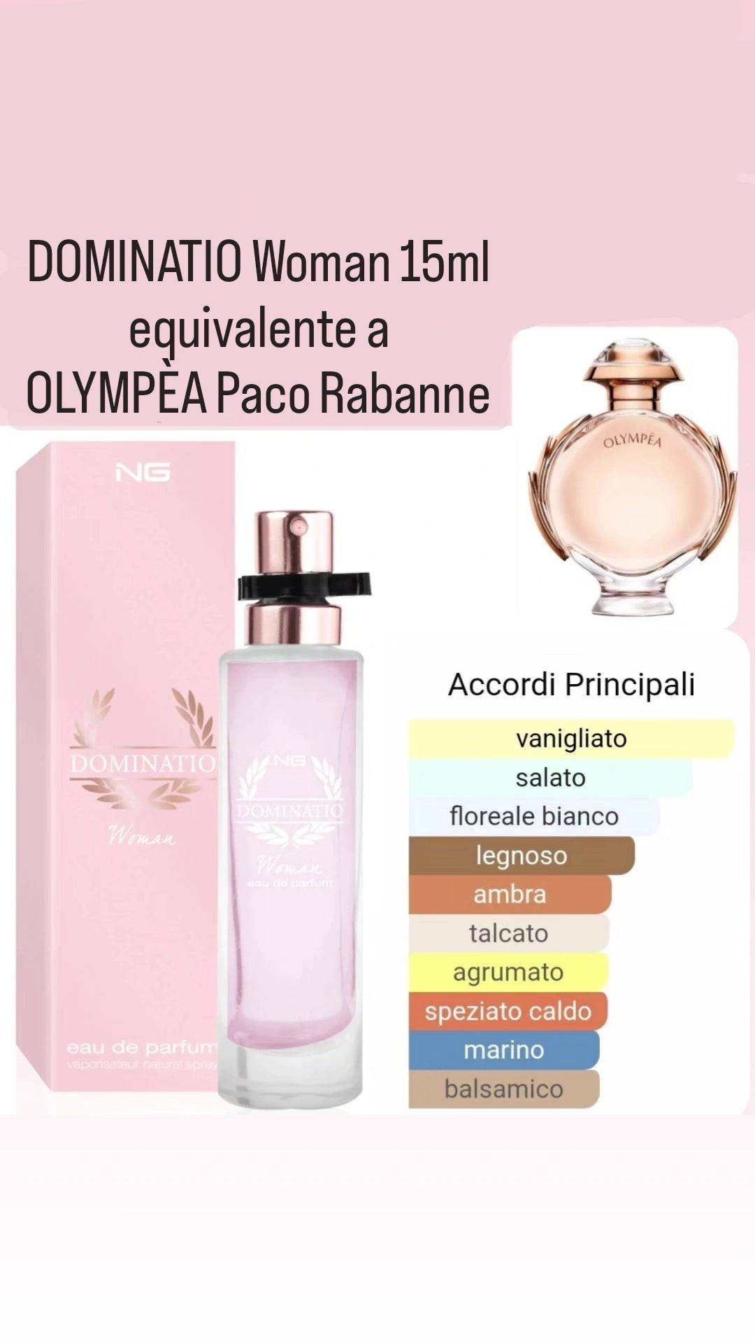 Profumo donna DOMINATIO 15ml equivalente Olympèa Paco Rabanne
