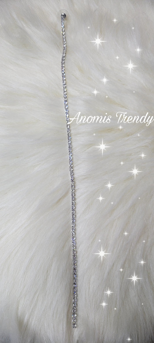 Orecchini cascata di strass lunghi in acciaio anallergico