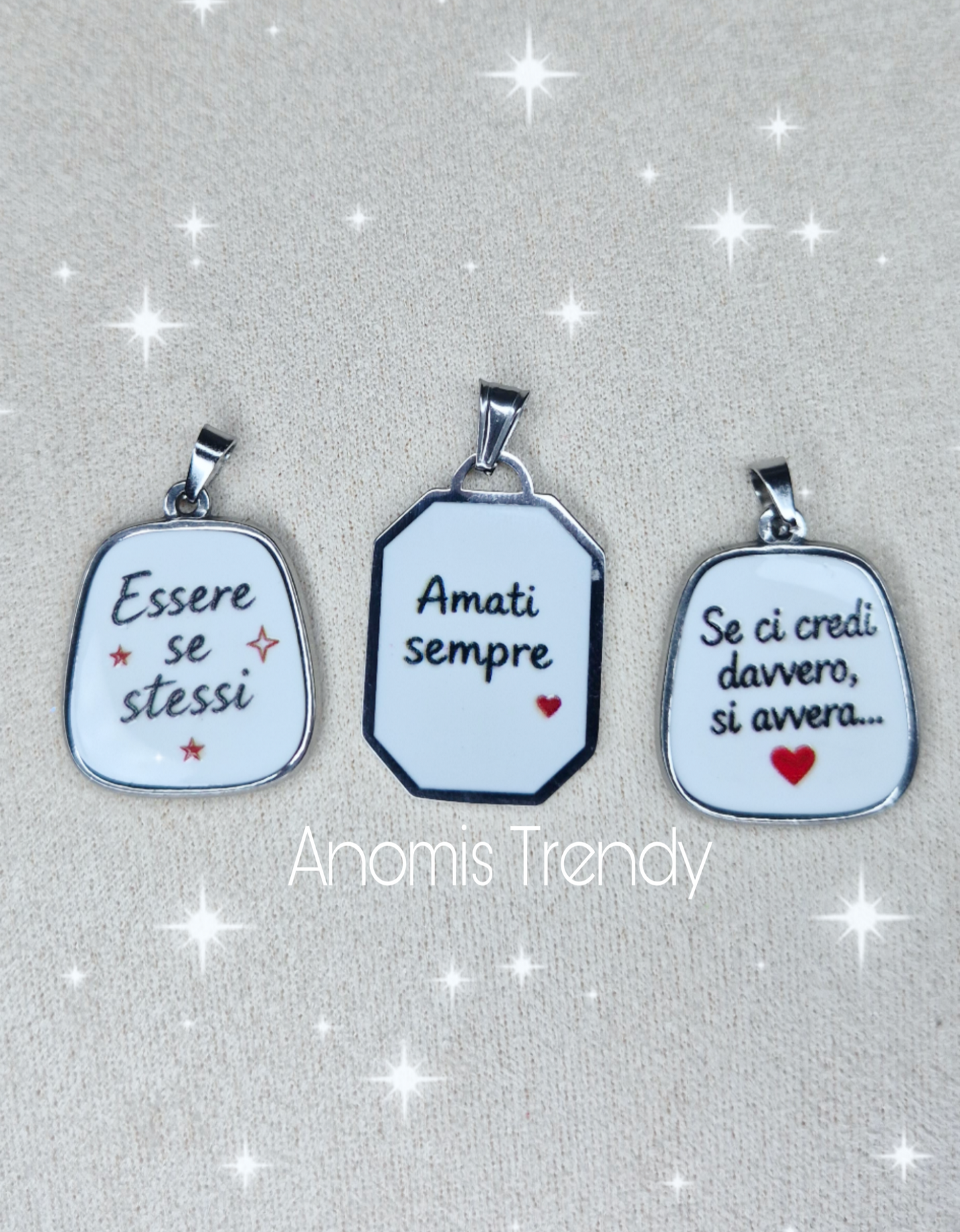 Collana con frase motivazionale 100% acciaio silver/gold 45+5cm