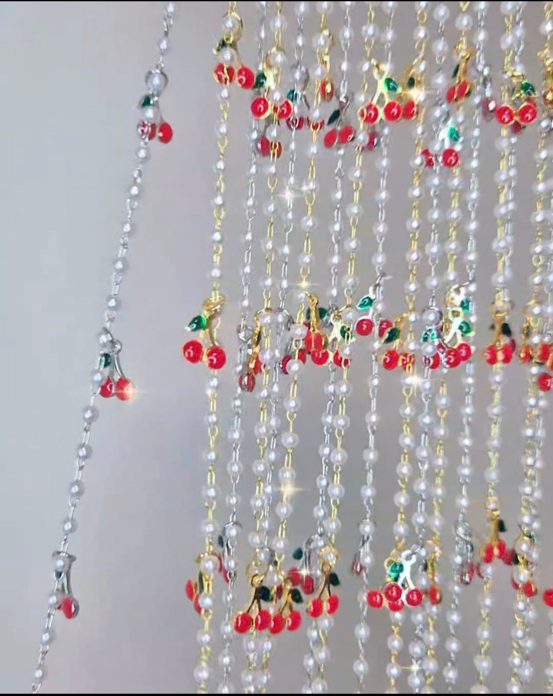 Nuova collezione Ciliegie🍒 Cavigliera Set Collana & Orecchini Anello acciaio anallergico