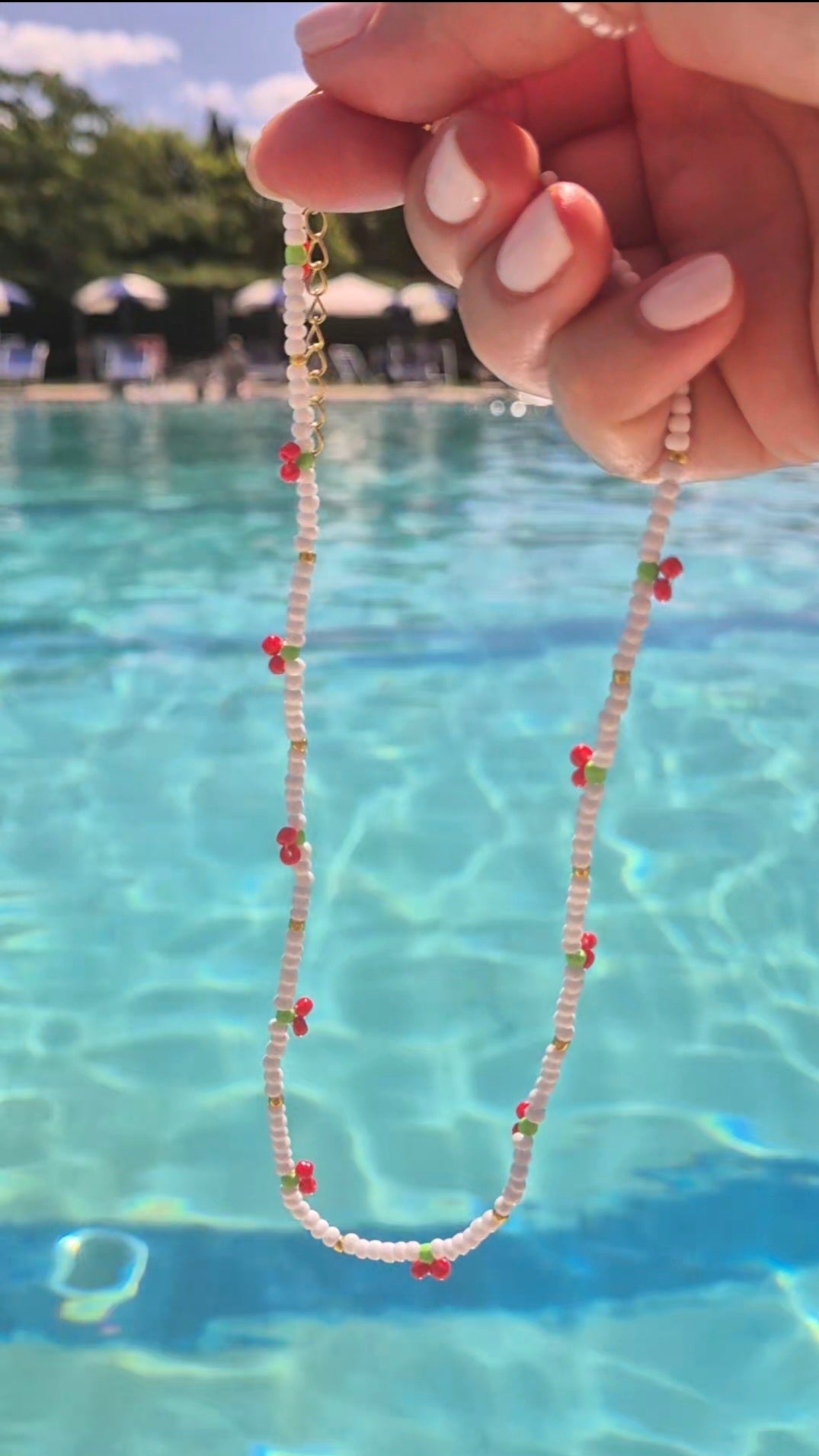 Collana Perline bianche mix gold e Ciliegine 🍒