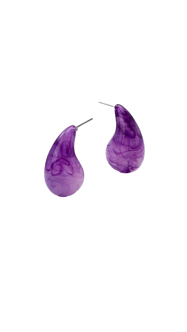Orecchini Goccia 3cm effetto marmorizzato 100% acciaio anallergico