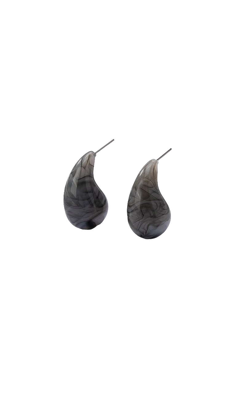 Orecchini Goccia 3cm effetto marmorizzato 100% acciaio anallergico