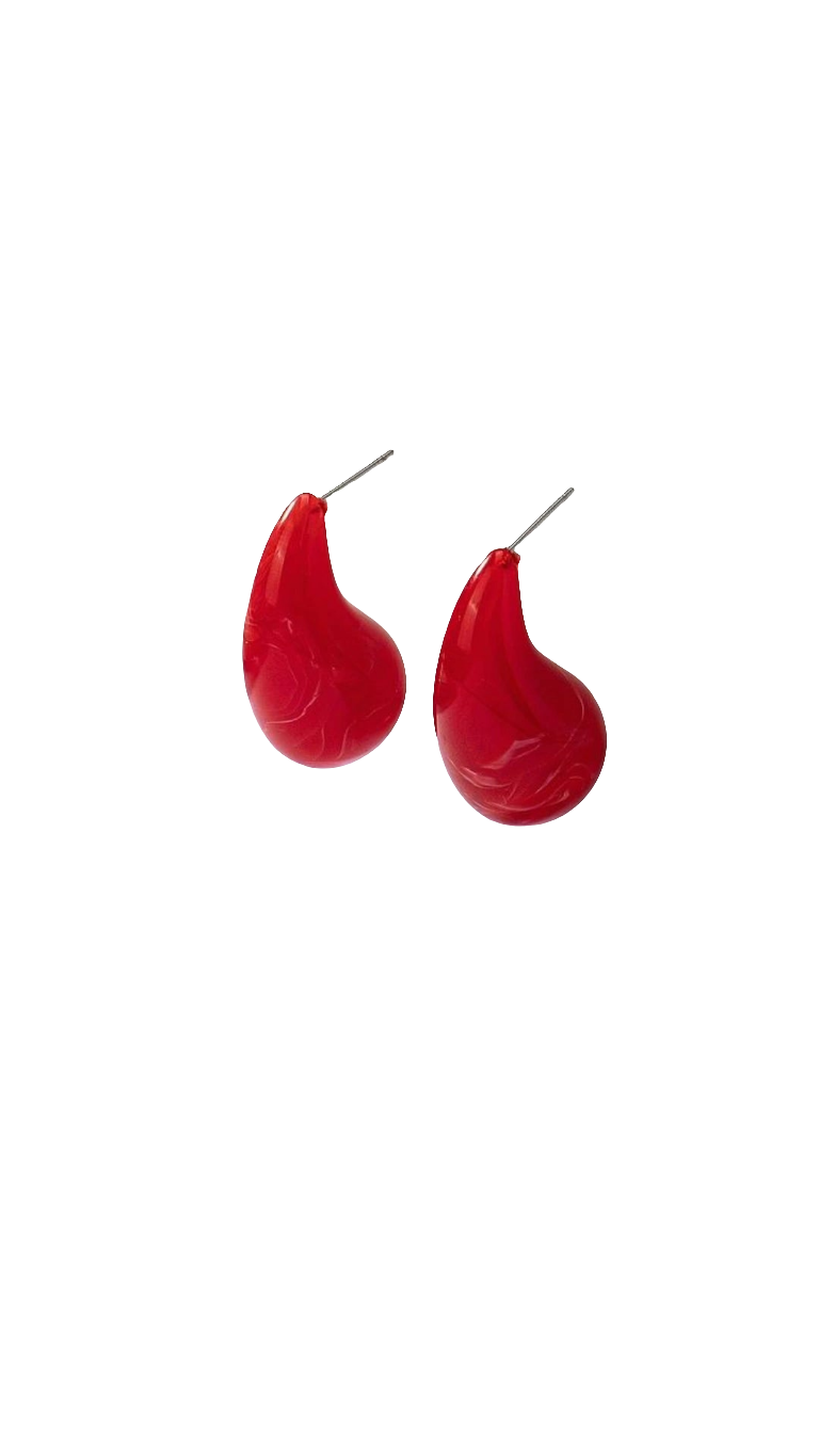 Orecchini Goccia 3cm effetto marmorizzato 100% acciaio anallergico