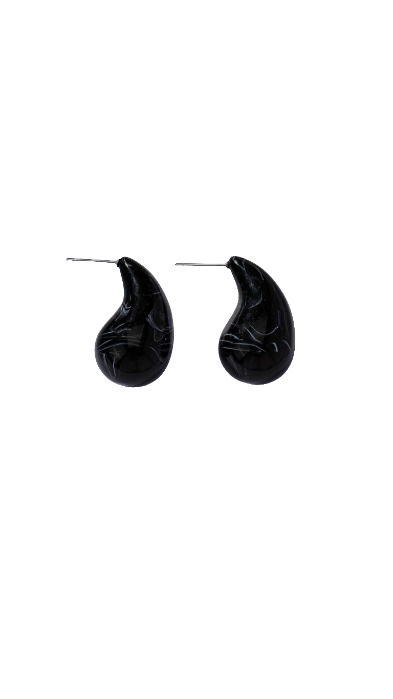 Orecchini Goccia 3cm effetto marmorizzato 100% acciaio anallergico