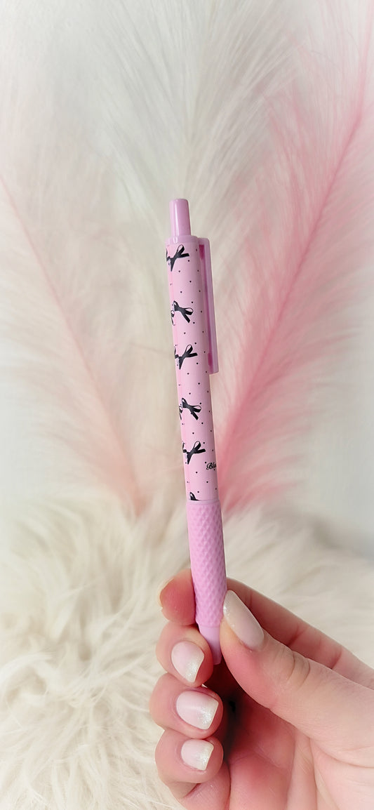 Penne Pink Romantic inchiostro gel nero, automatiche a scatto, impugnatura in soft touch, vari design