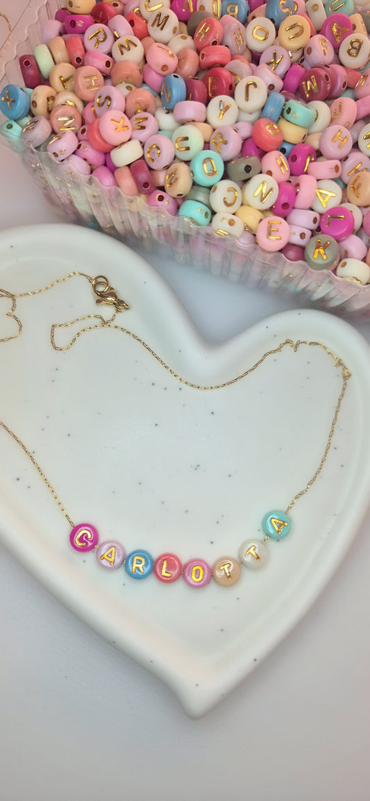 Collana personalizzabile acciaio gold girocollo 40/45cm (comunicare nome-lettere-iniziali nelle istruzioni per l'ordine al check-out)