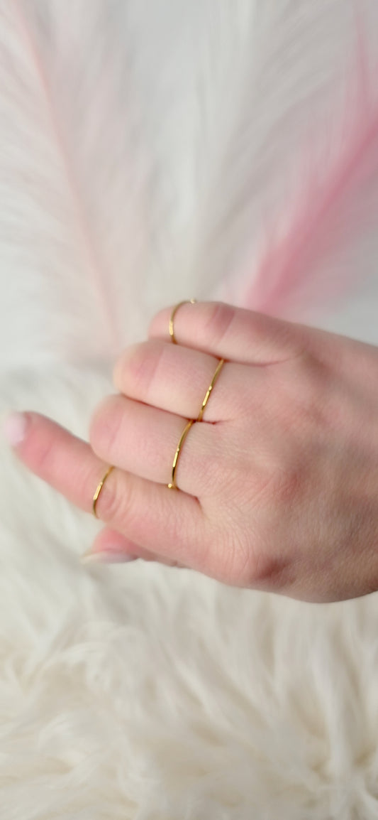 Anello Fedina minimal multidito misura regolabile 100% acciaio Silver/Gold