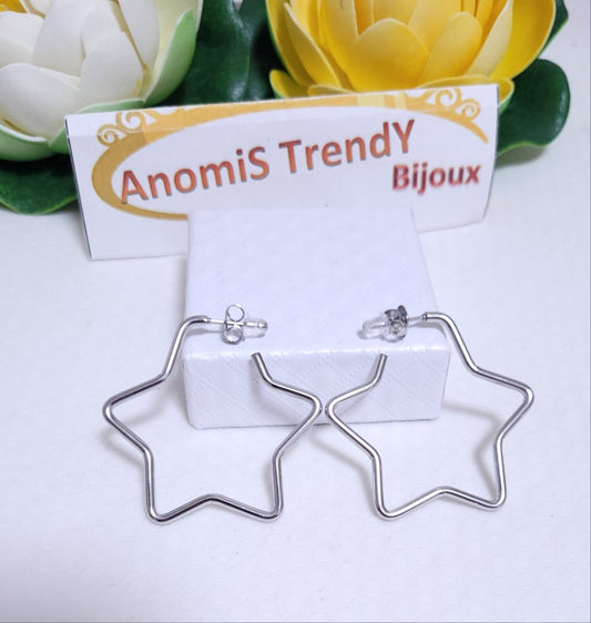 Orecchini Stella aperta 4cm