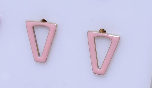 Orecchini mini Valentina F Rosa a lobo acciaio anallergico