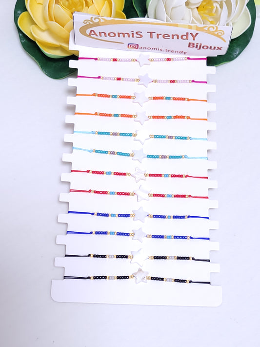 Bracciale scorrevole microsfere con Stellina MadrePerla