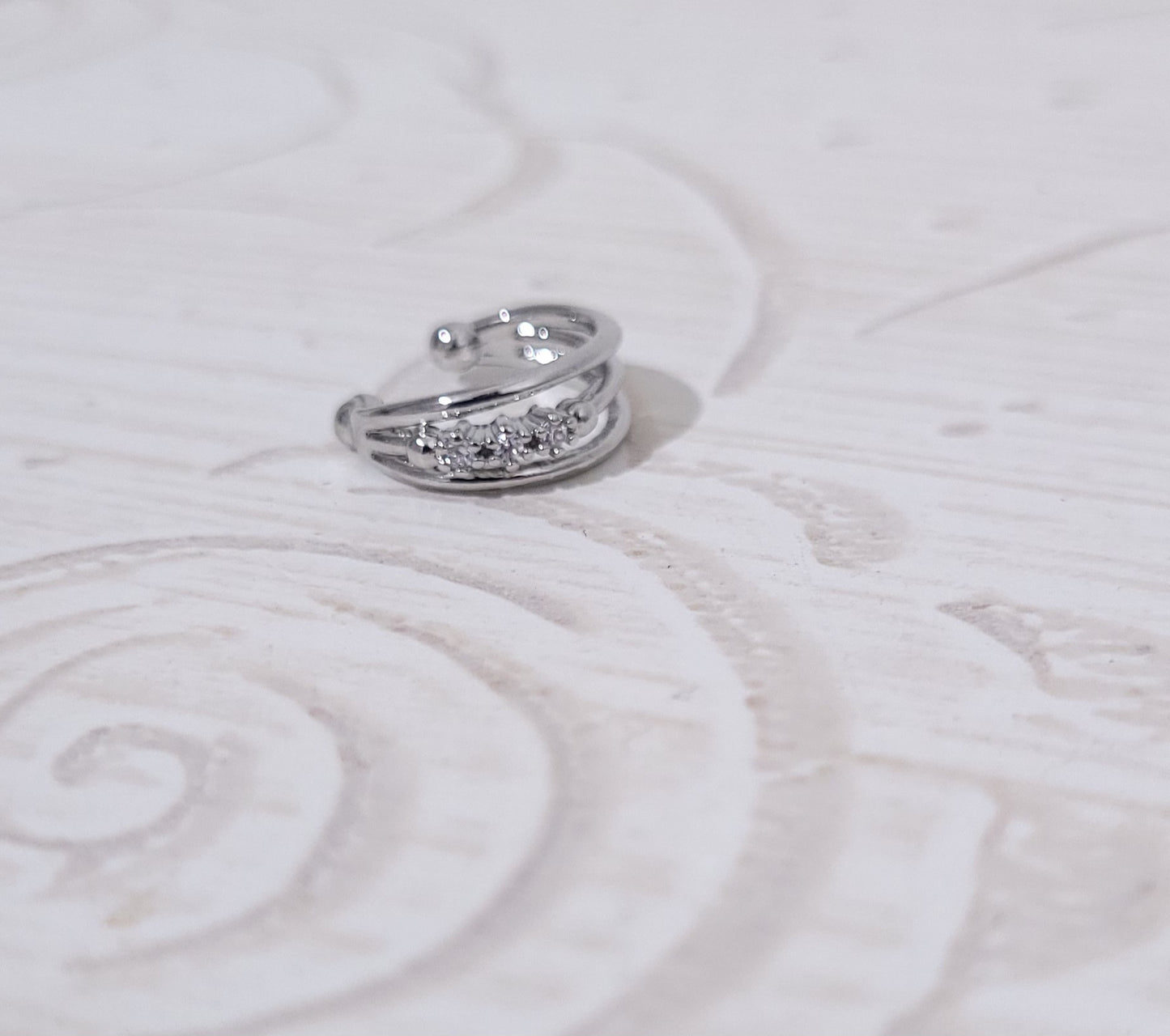 Ear cuff orecchini da cartilagine - senza foro - in acciaio silver