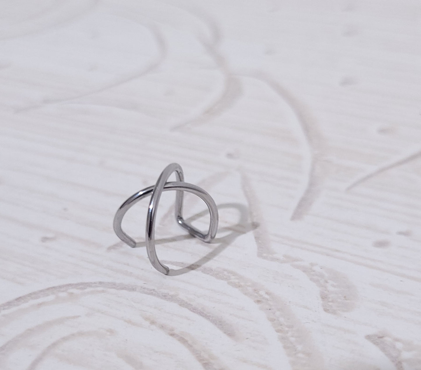 Ear cuff orecchini da cartilagine - senza foro - in acciaio silver