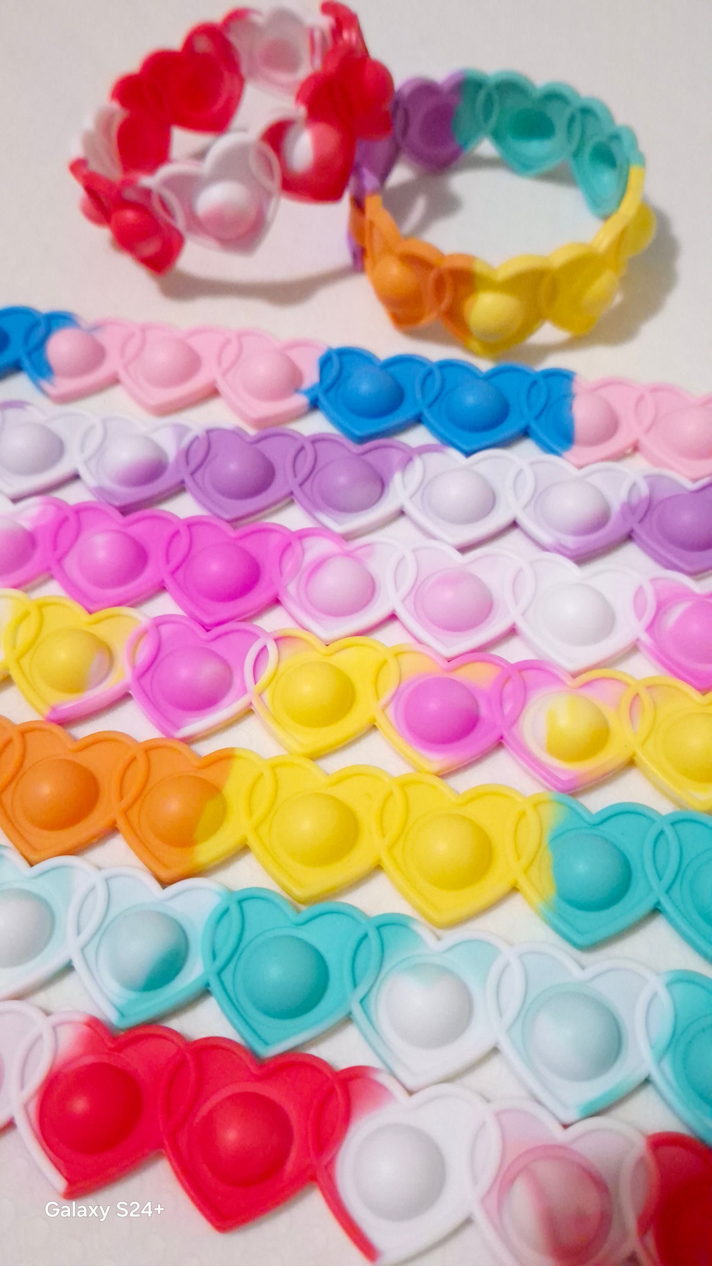 Bracciali POP IT CUORI in silicone anallergico doppia misura regolabile