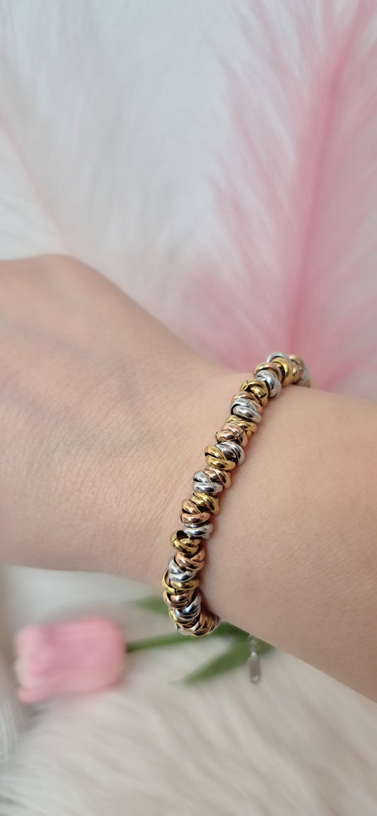 Bracciale Nodini mix Oro & Argento o 3 colori personalizzabile con charms a scelta