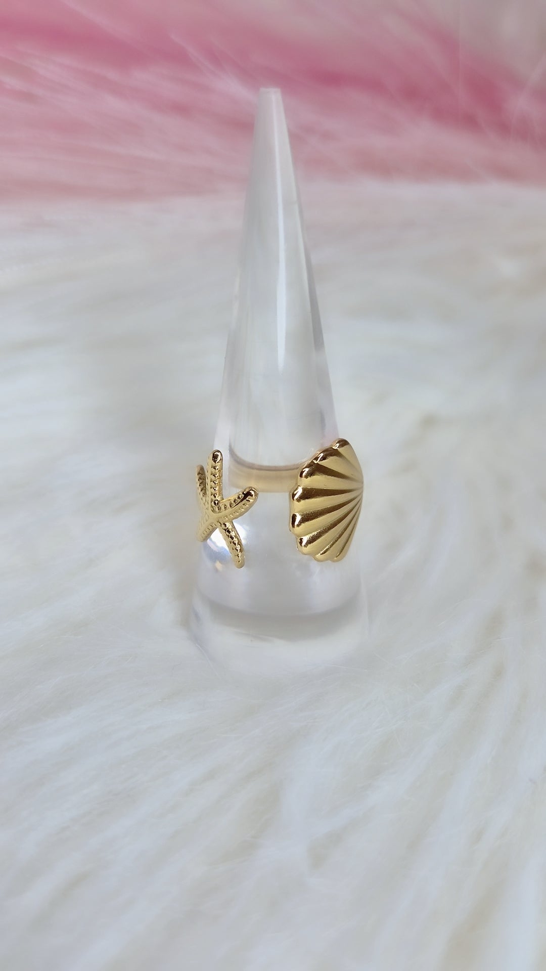 Anelli vari soggetti tema mare in acciaio anallergico silver gold bicolor misura regolabile