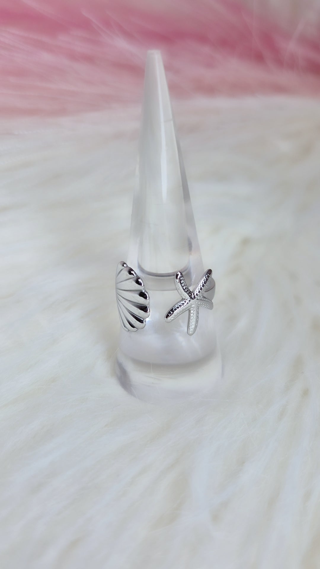 Anelli vari soggetti tema mare in acciaio anallergico silver gold bicolor misura regolabile