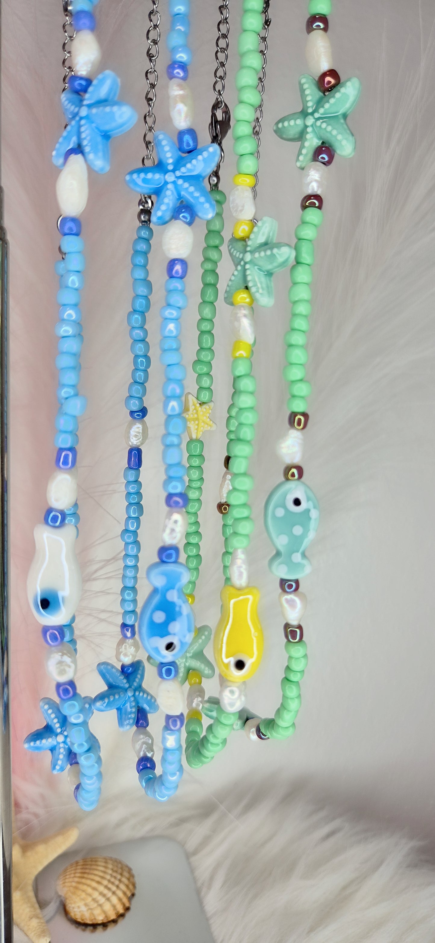 Collana Pesciolino Estate'25 con perline colorate e Stelle Marine