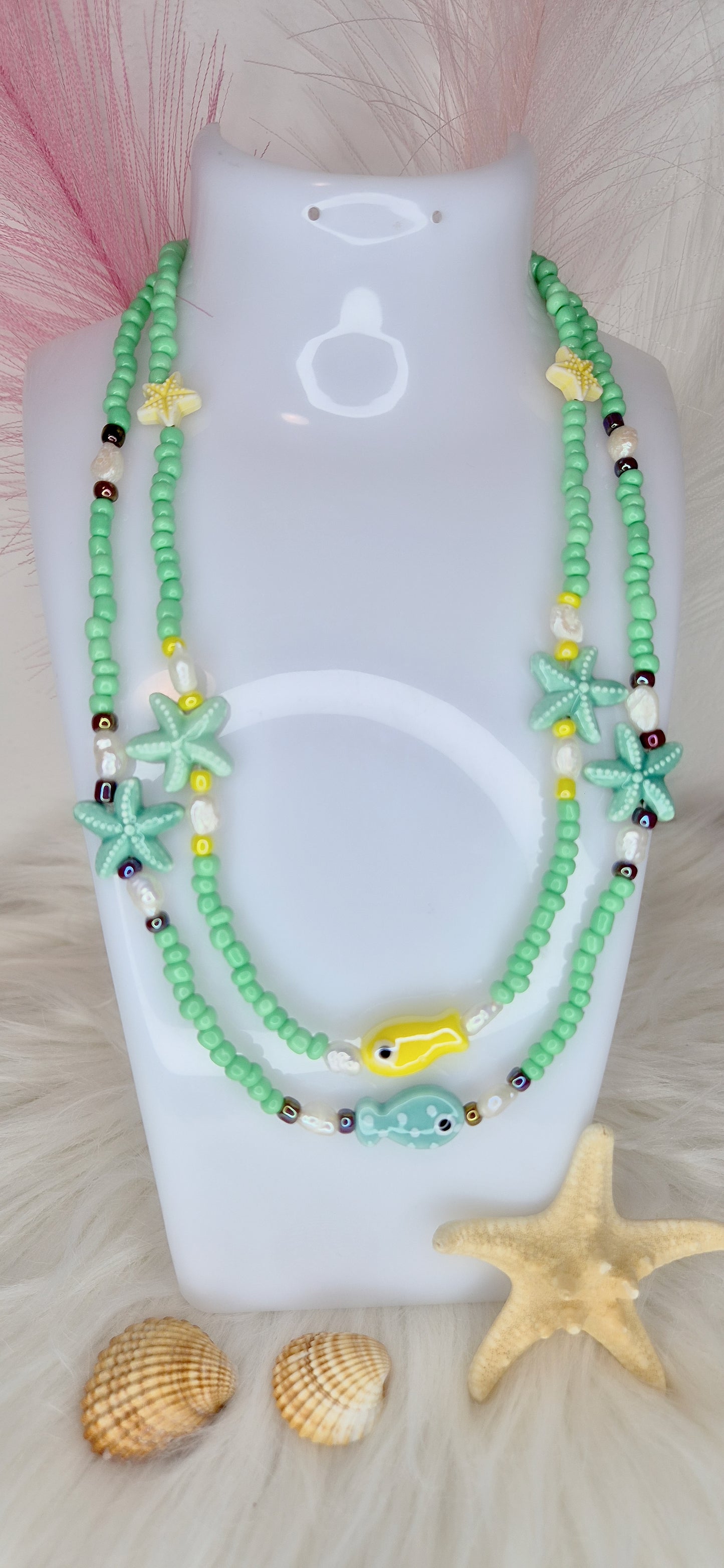 Collana Pesciolino Estate'25 con perline colorate e Stelle Marine