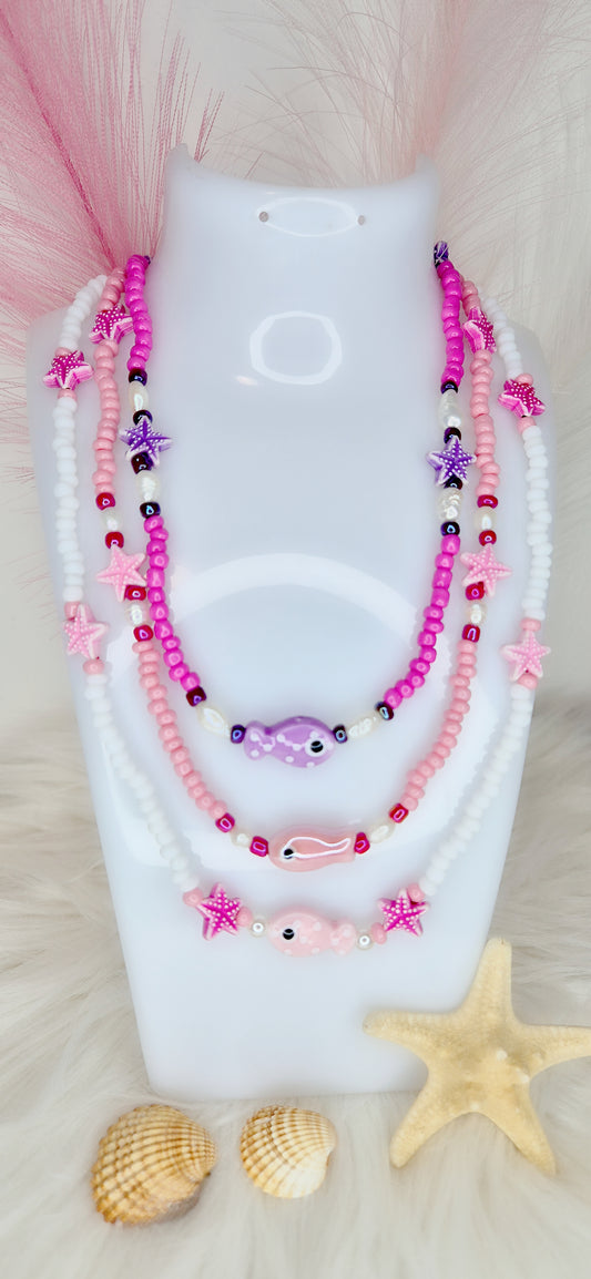Collana Pesciolino Estate'25 con perline colorate e Stelle Marine
