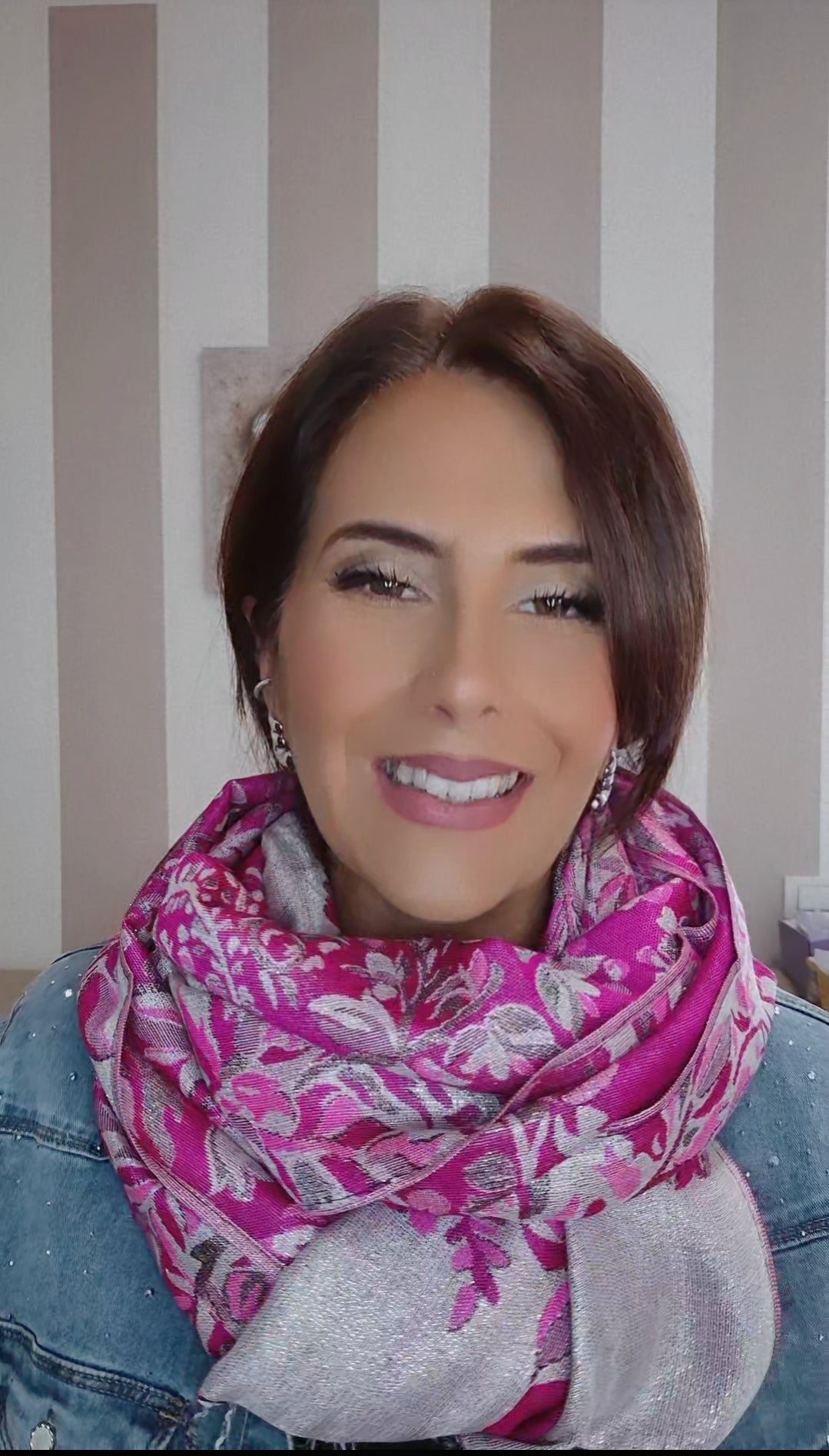 Foulard 100% Viscosa Lurex fantasia Foglie & Fiori + IN OMAGGIO 1 Pinza Fiore
