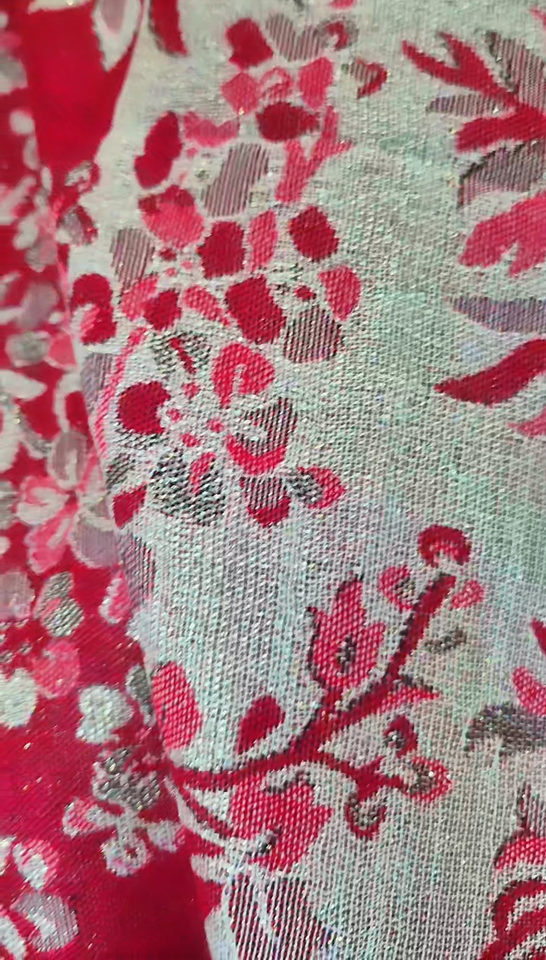 Foulard 100% Viscosa Lurex fantasia Foglie & Fiori + IN OMAGGIO 1 Pinza Fiore