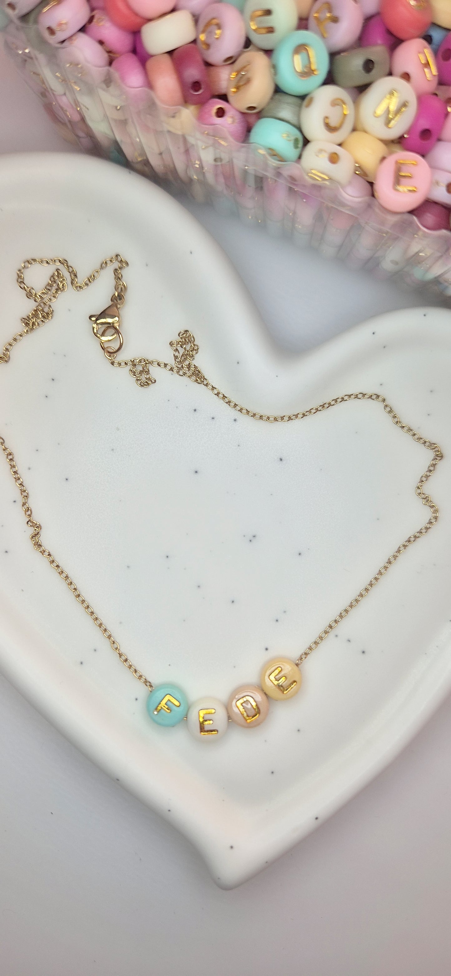 Collana personalizzabile acciaio gold girocollo 40/45cm (comunicare nome-lettere-iniziali nelle istruzioni per l'ordine al check-out)