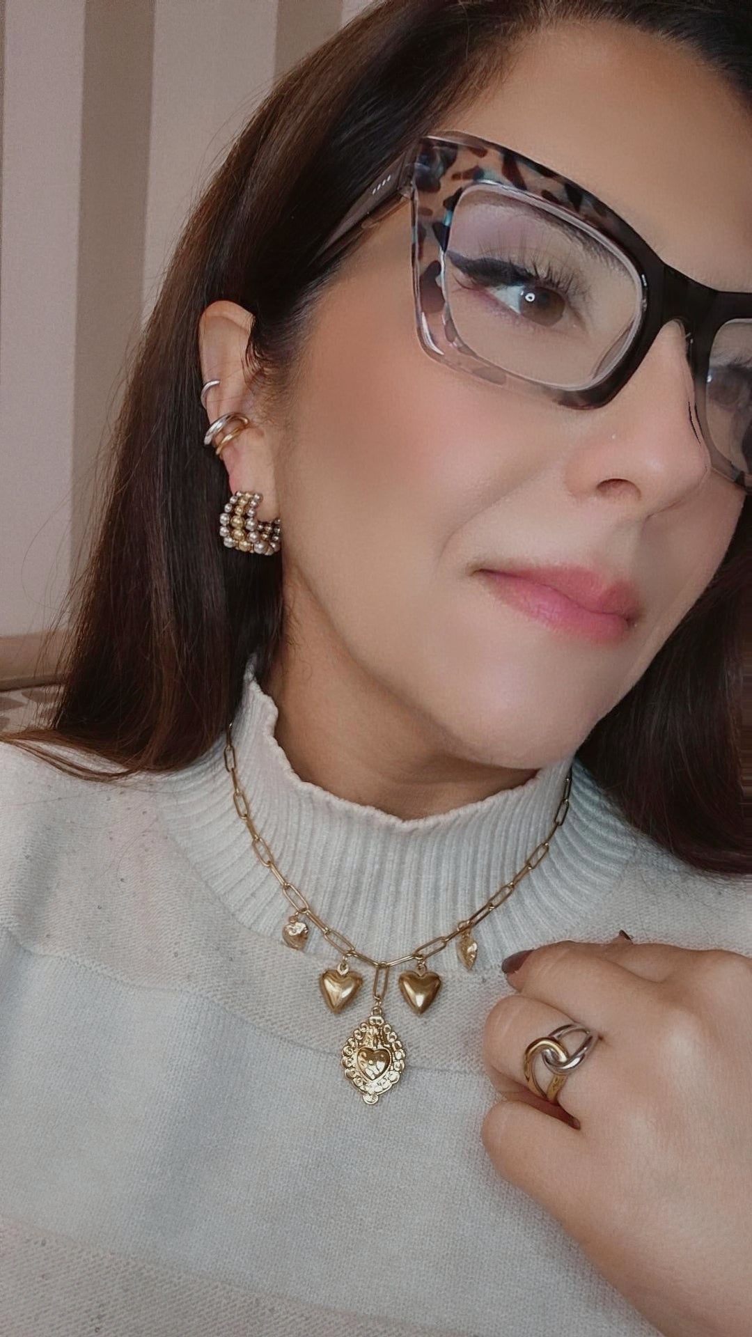 Collana Sacro Cuore effetto sonaglio in acciaio gold