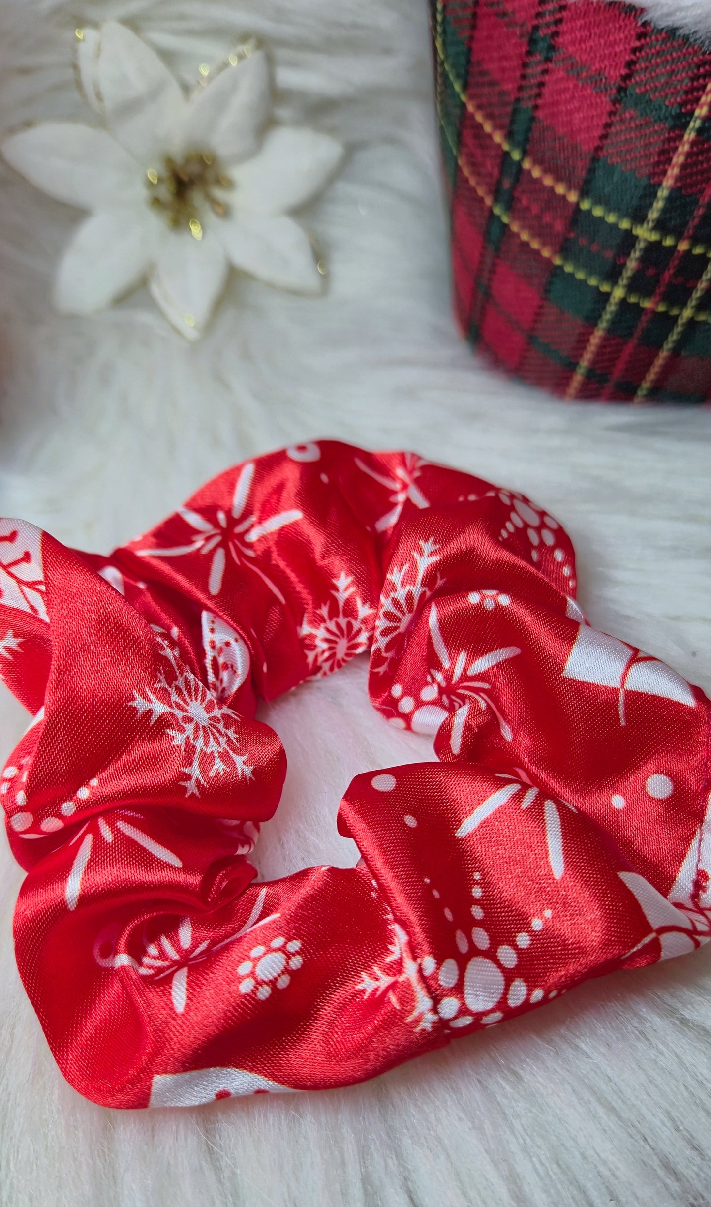 Scrunchies elastici per capelli in raso a tema Natale 🎅🏻🎄✨️