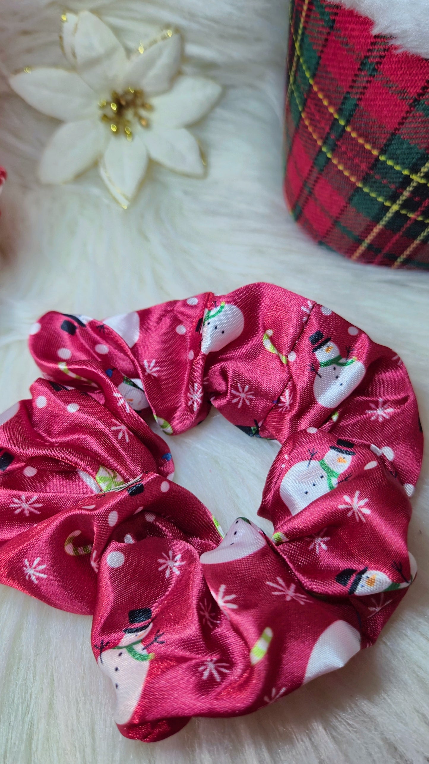 Scrunchies elastici per capelli in raso a tema Natale 🎅🏻🎄✨️