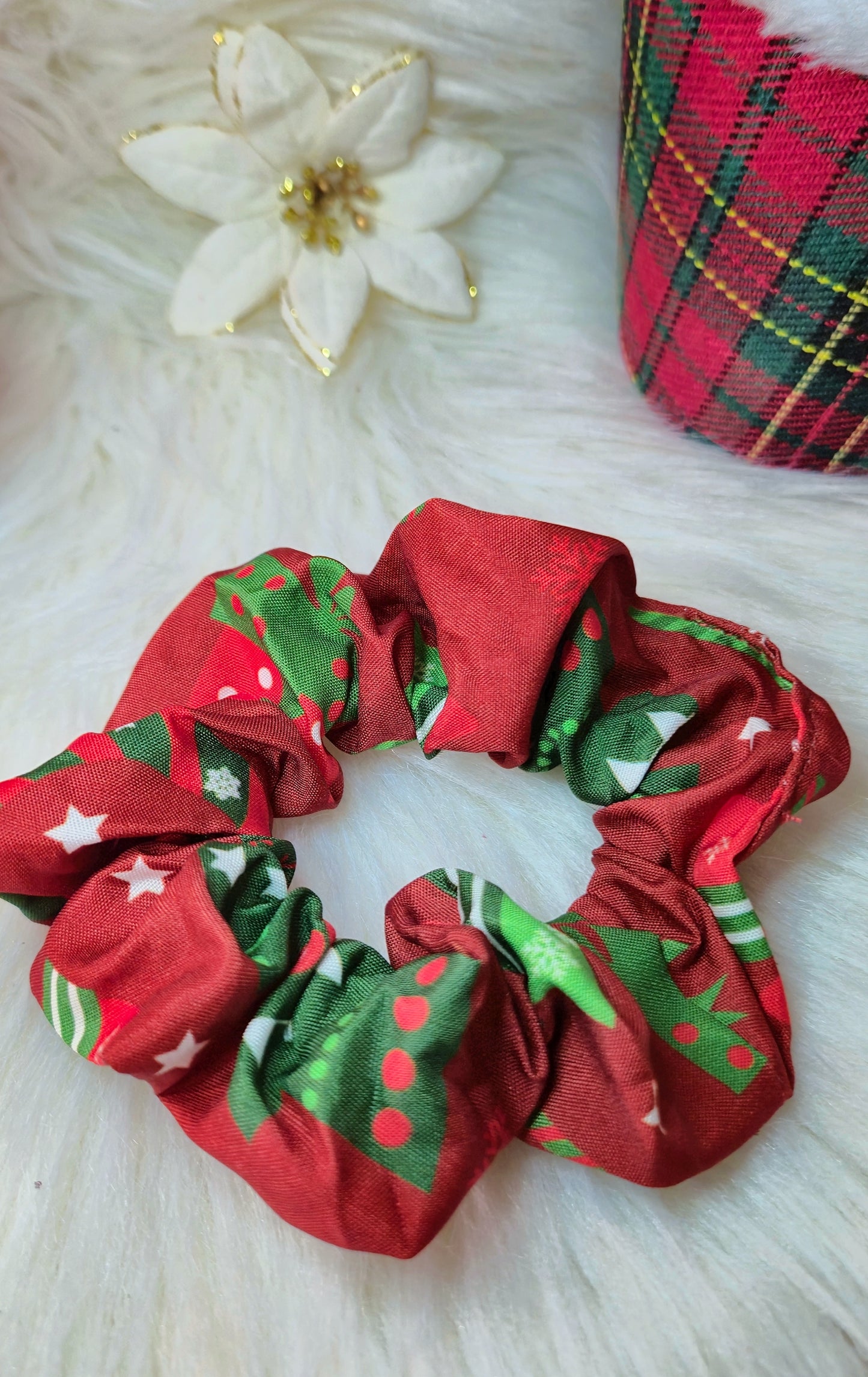 Scrunchies elastici per capelli in raso a tema Natale 🎅🏻🎄✨️