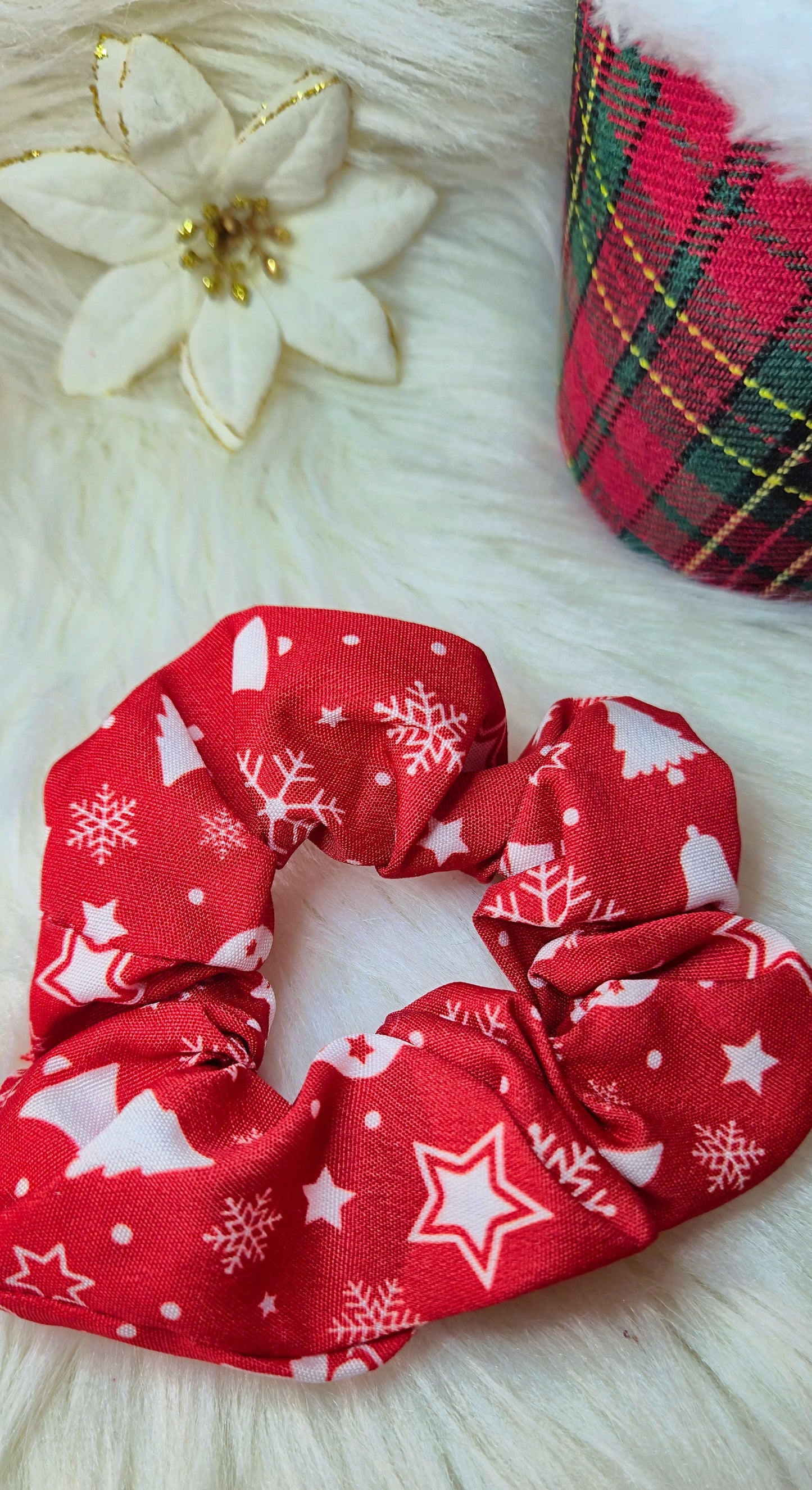 Scrunchies elastici per capelli in raso a tema Natale 🎅🏻🎄✨️