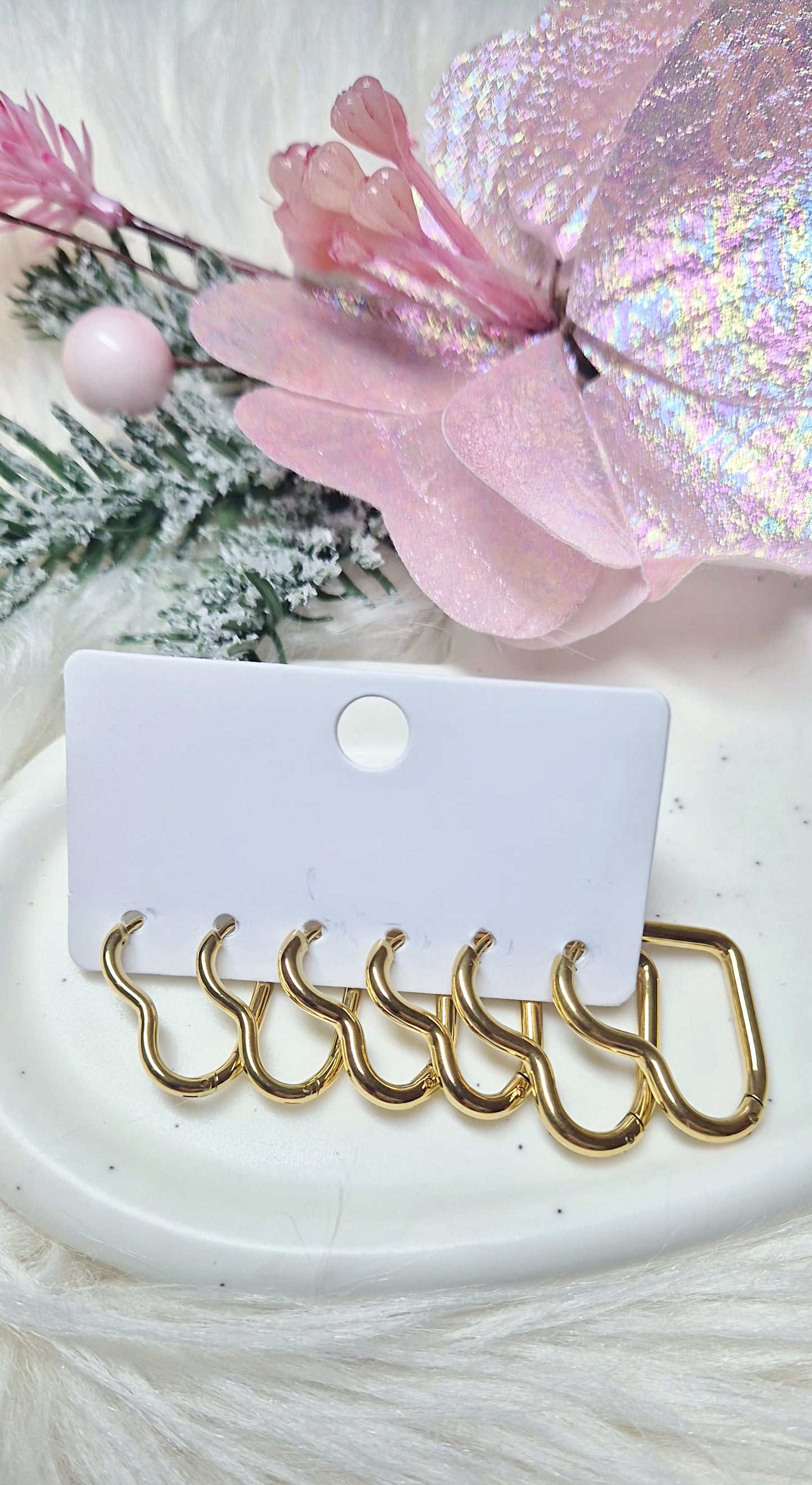 Coppia Orecchini a Cuore ♡ acciaio anallergico Silver/Gold disp. 3 misure